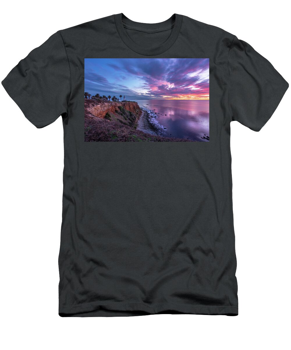 Beach T-Shirt featuring the photograph Colorful Point Vicente after Sunset by Andy Konieczny