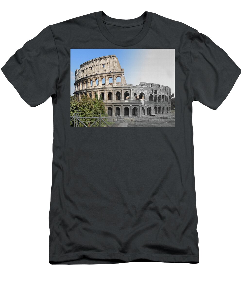 The Colosseum T-Shirt featuring the photograph Colosseum, Old and New by Eric Nagy