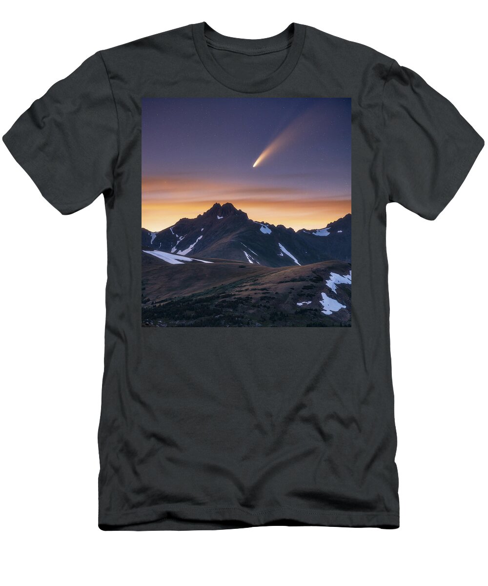 Neowise T-Shirt featuring the photograph Comet Neowise and The Citadel by Darren White