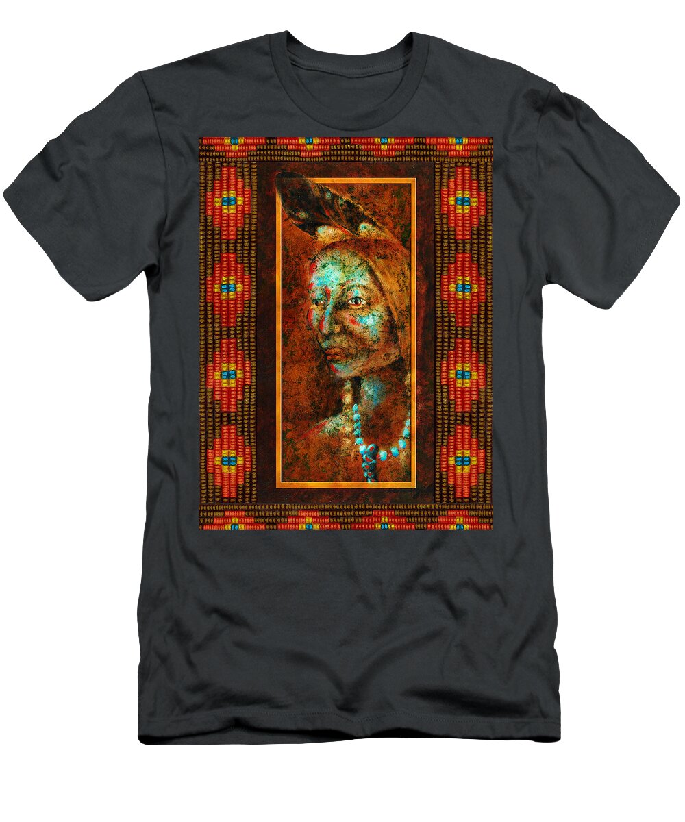 Native American T-Shirt featuring the painting Coming Together II by Kevin Chasing Wolf Hutchins