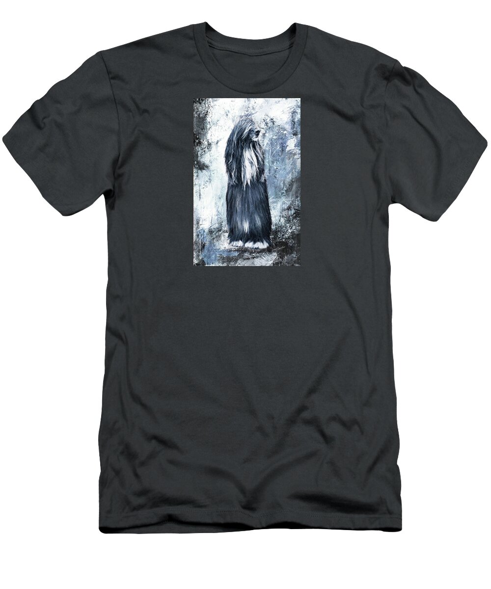 Afghan Hound T-Shirt featuring the digital art Contemplation of Things Unseen by Diane Chandler