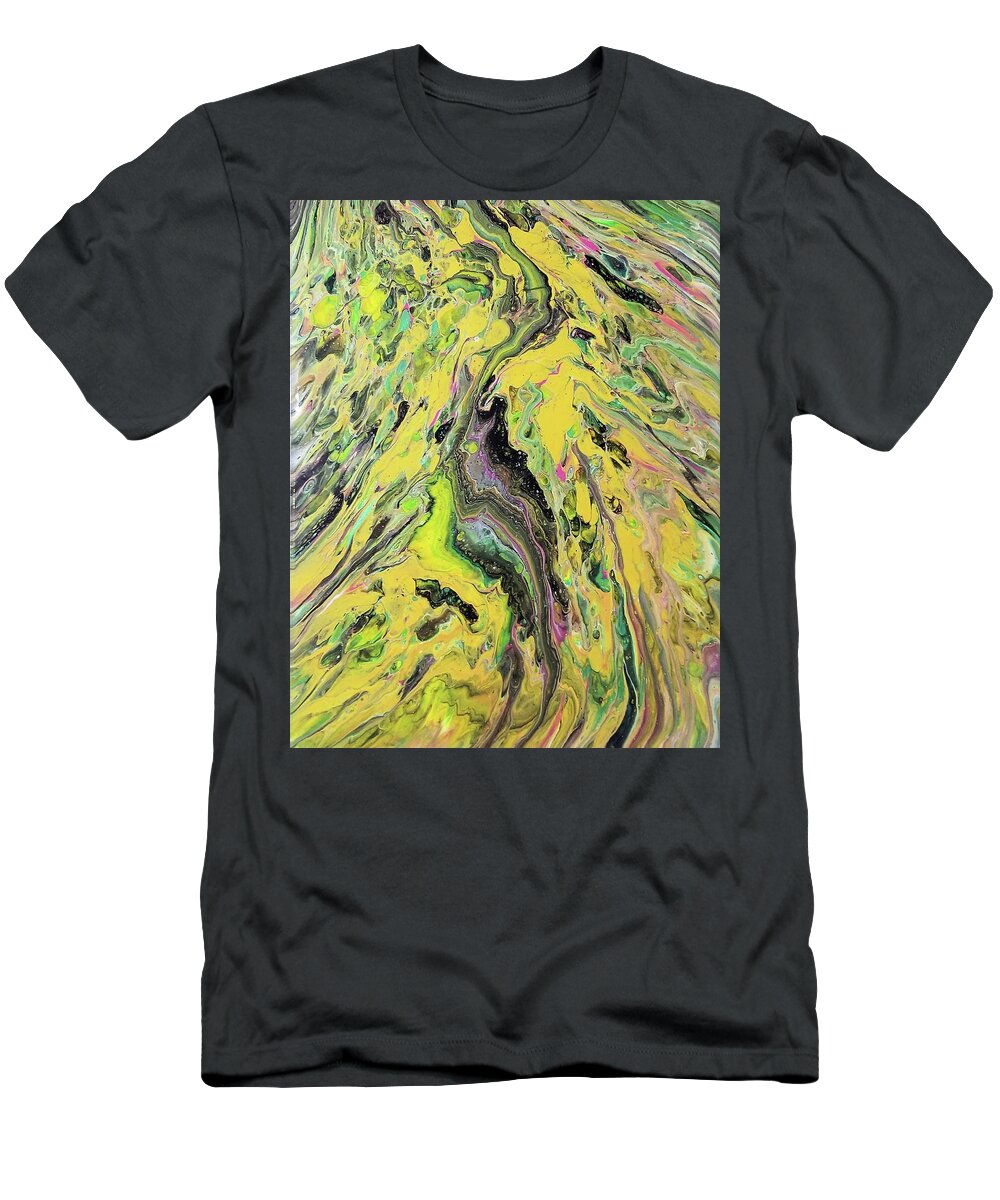 Abstract T-Shirt featuring the painting Convergence by Pour Your heART Out Artworks