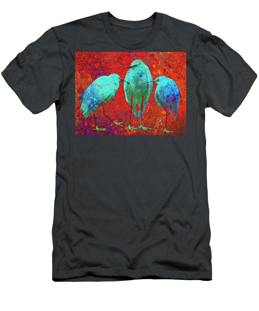 Birds T-Shirt featuring the digital art Conversation by Sandra Selle Rodriguez