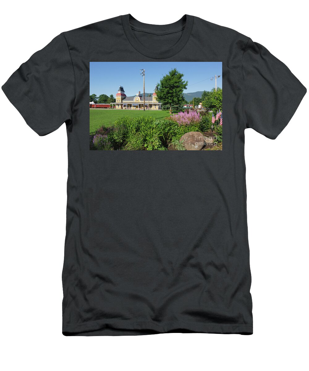 Americana T-Shirt featuring the photograph Conway Scenic Railroad - North Conway New Hampshire USA by Erin Paul Donovan