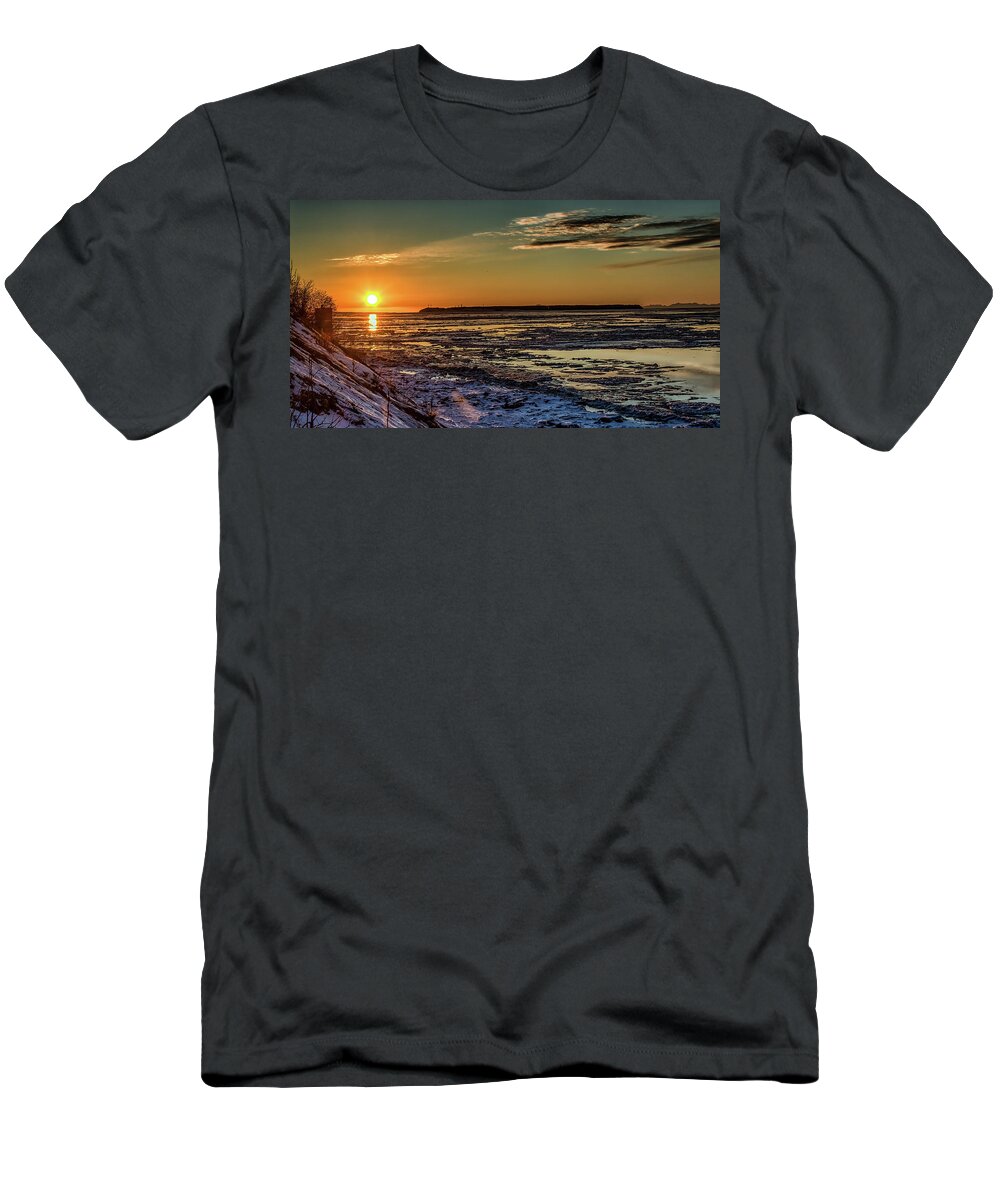  T-Shirt featuring the photograph Cook Inlet Sunset Alaska by Michael W Rogers