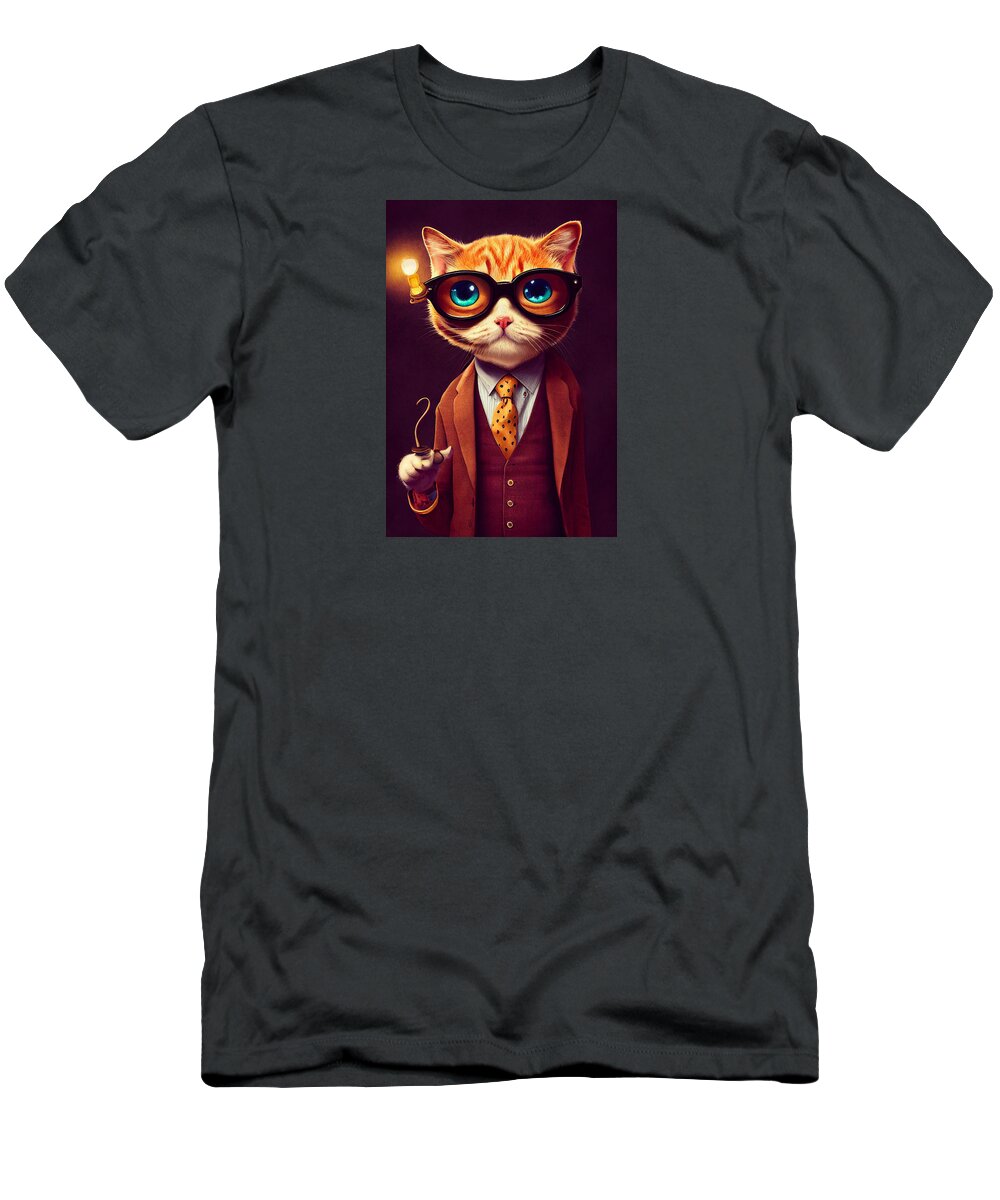 Kitten T-Shirt featuring the mixed media Cool Cat Collection 8 by Marvin Blaine