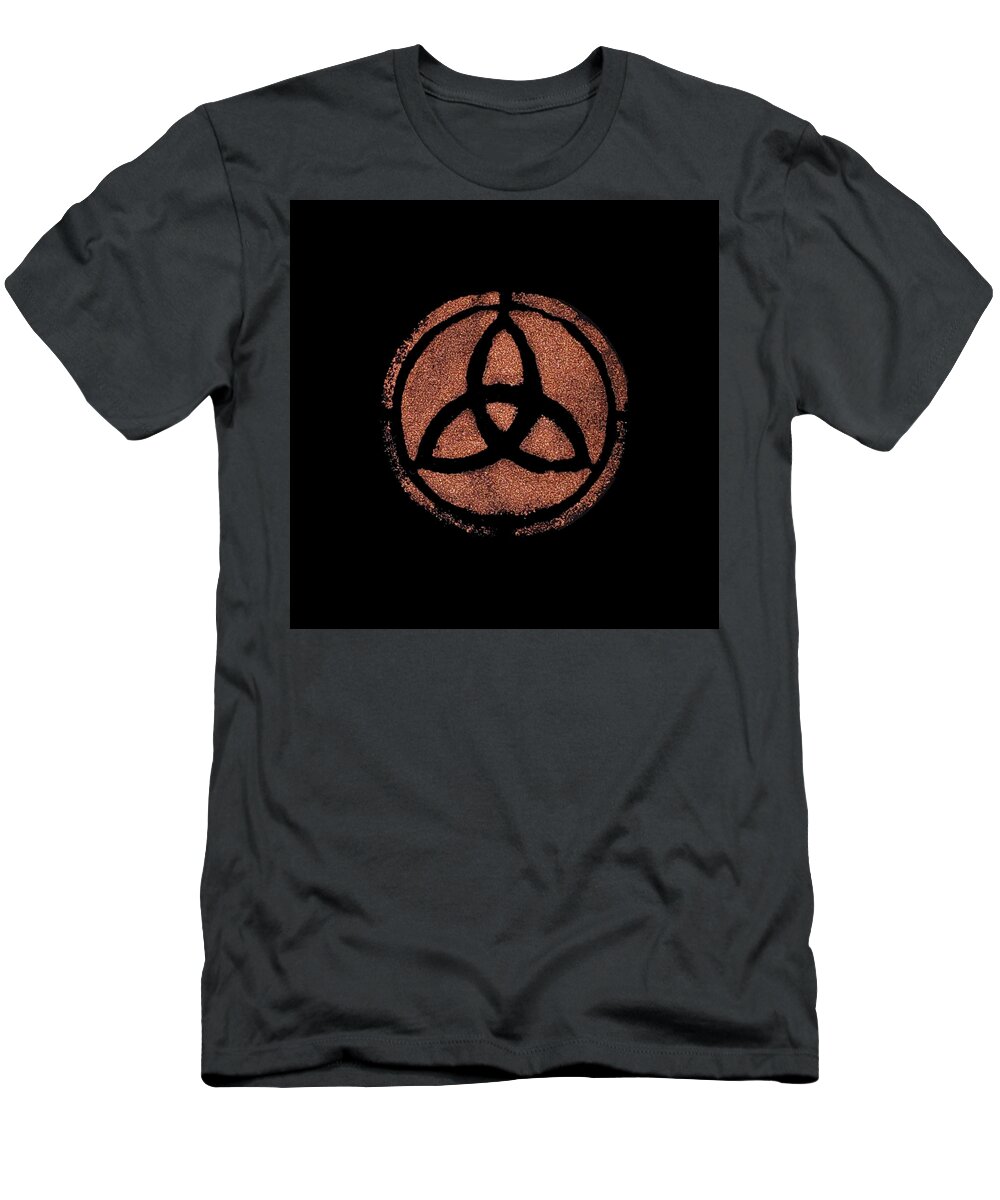 Copper T-Shirt featuring the painting Copper Triquetra by Vicki Noble