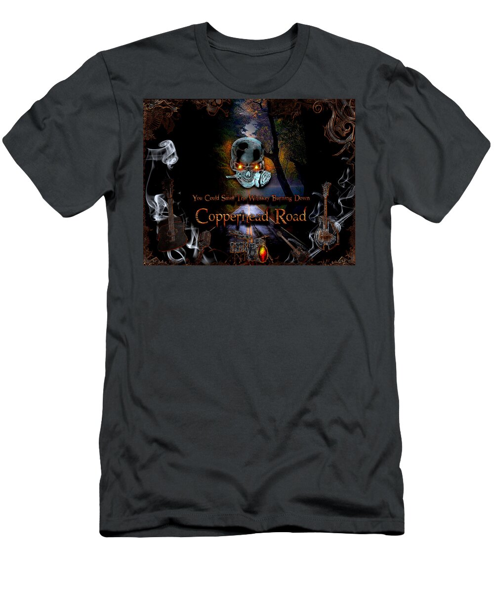 Copperhead Road T-Shirt featuring the digital art Copperhead Road by Michael Damiani