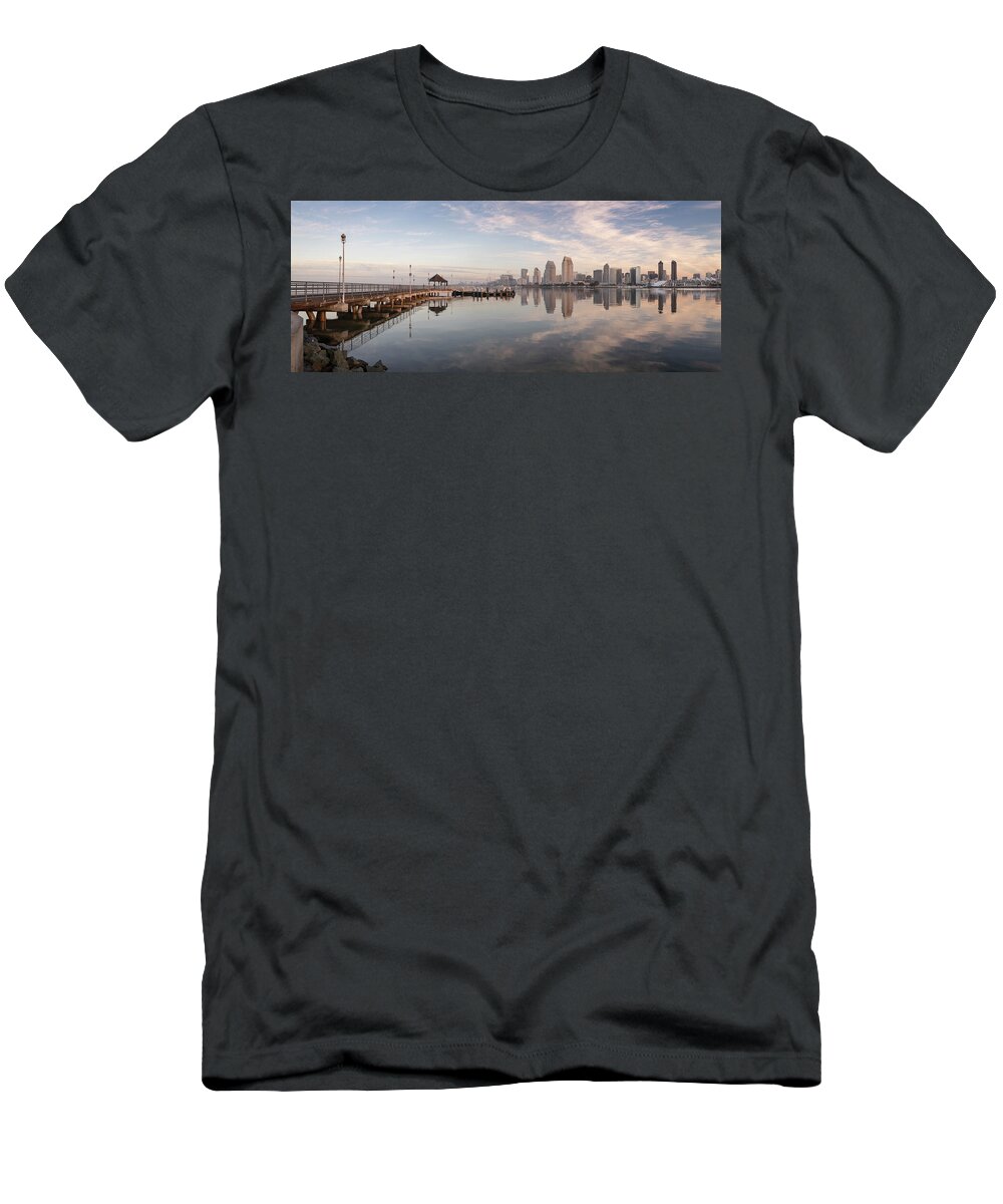San Diego T-Shirt featuring the photograph Coronado Ferry Landing Panorama by William Dunigan