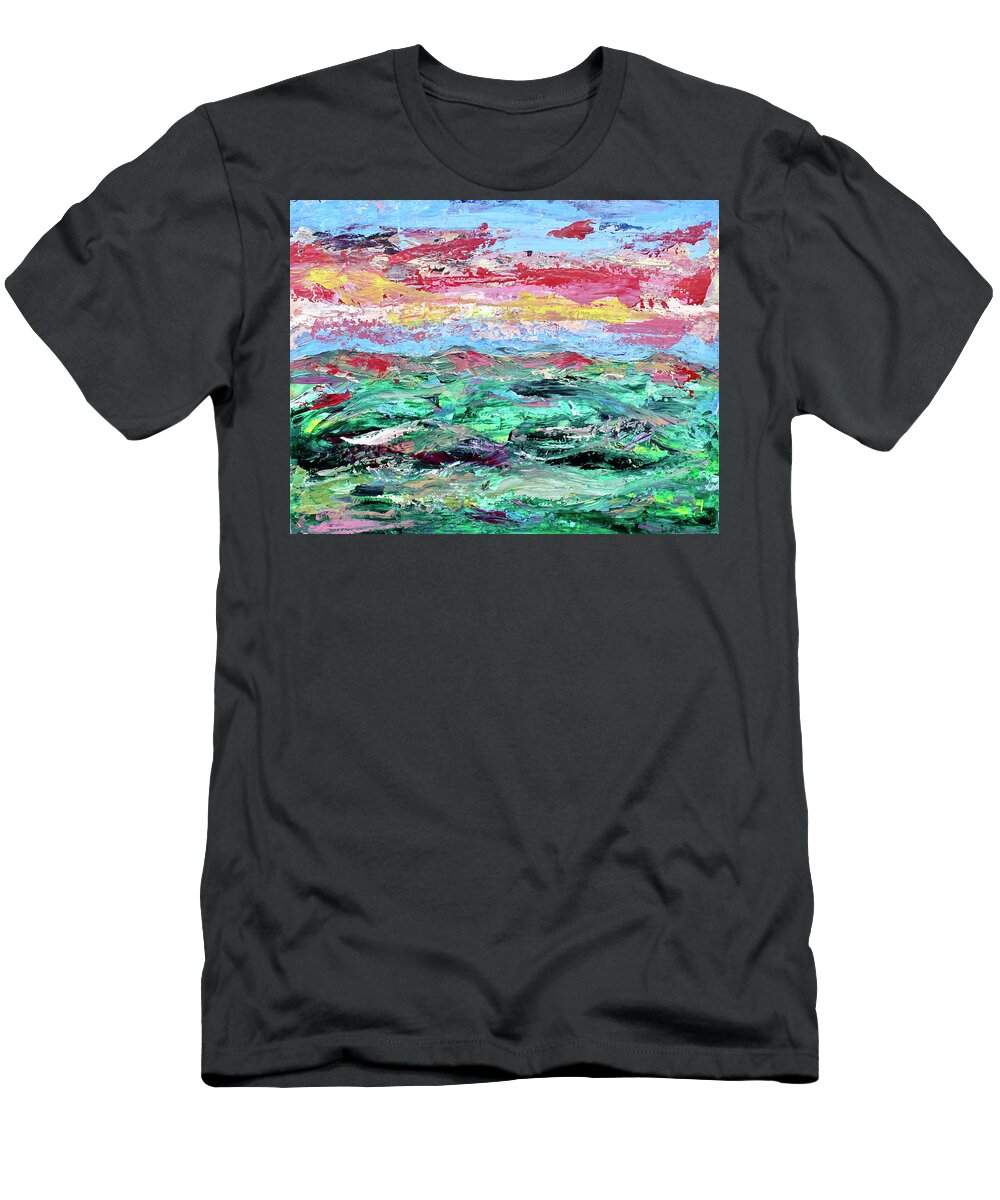 Golf Course T-Shirt featuring the painting Costal Links by Teresa Moerer