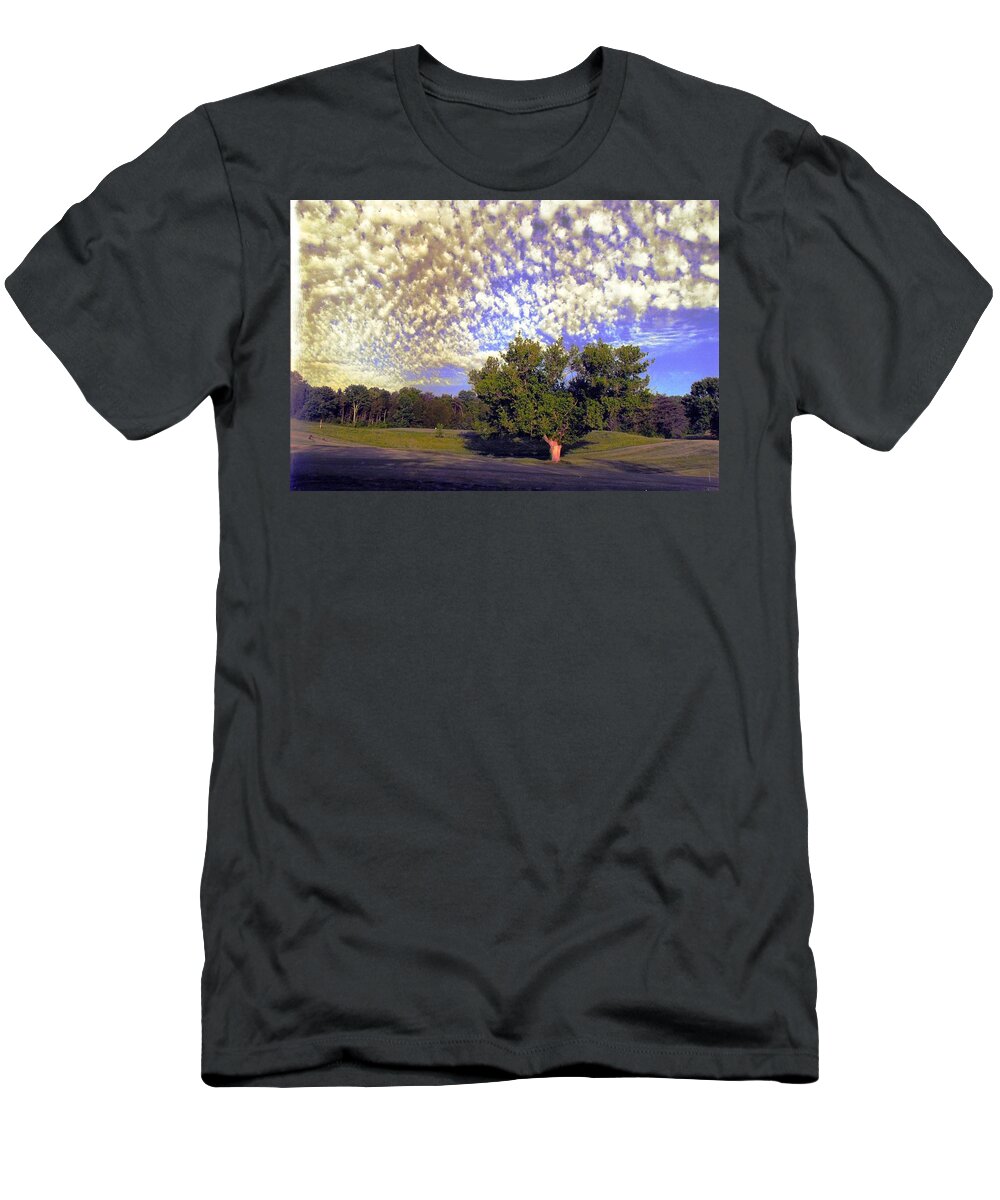 Cloud Art T-Shirt featuring the photograph Cottonball Clouds on Golf Course by Stacie Siemsen