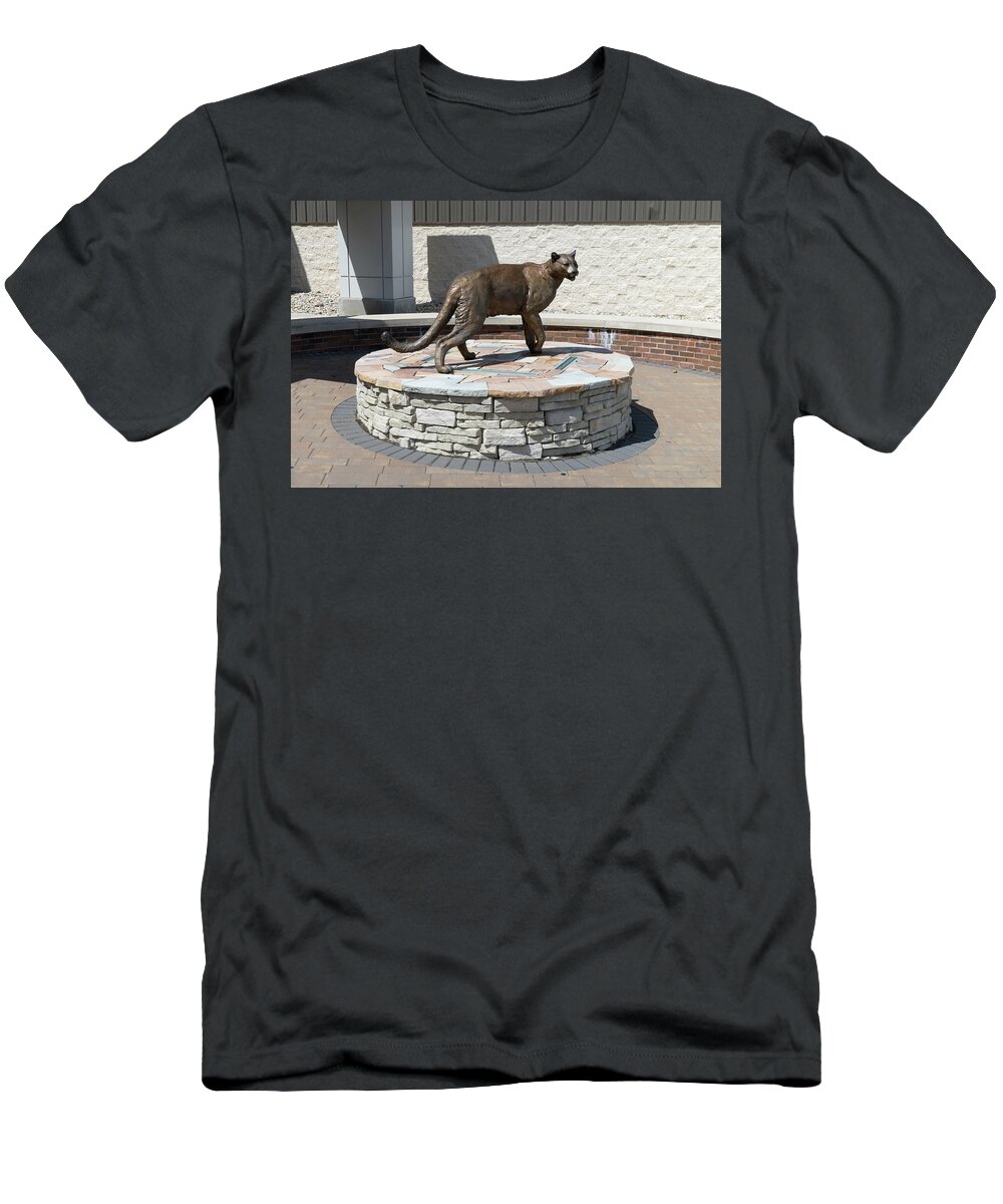Spring Arbor Michigan T-Shirt featuring the photograph Cougar statue at Spring Arbor University by Eldon McGraw