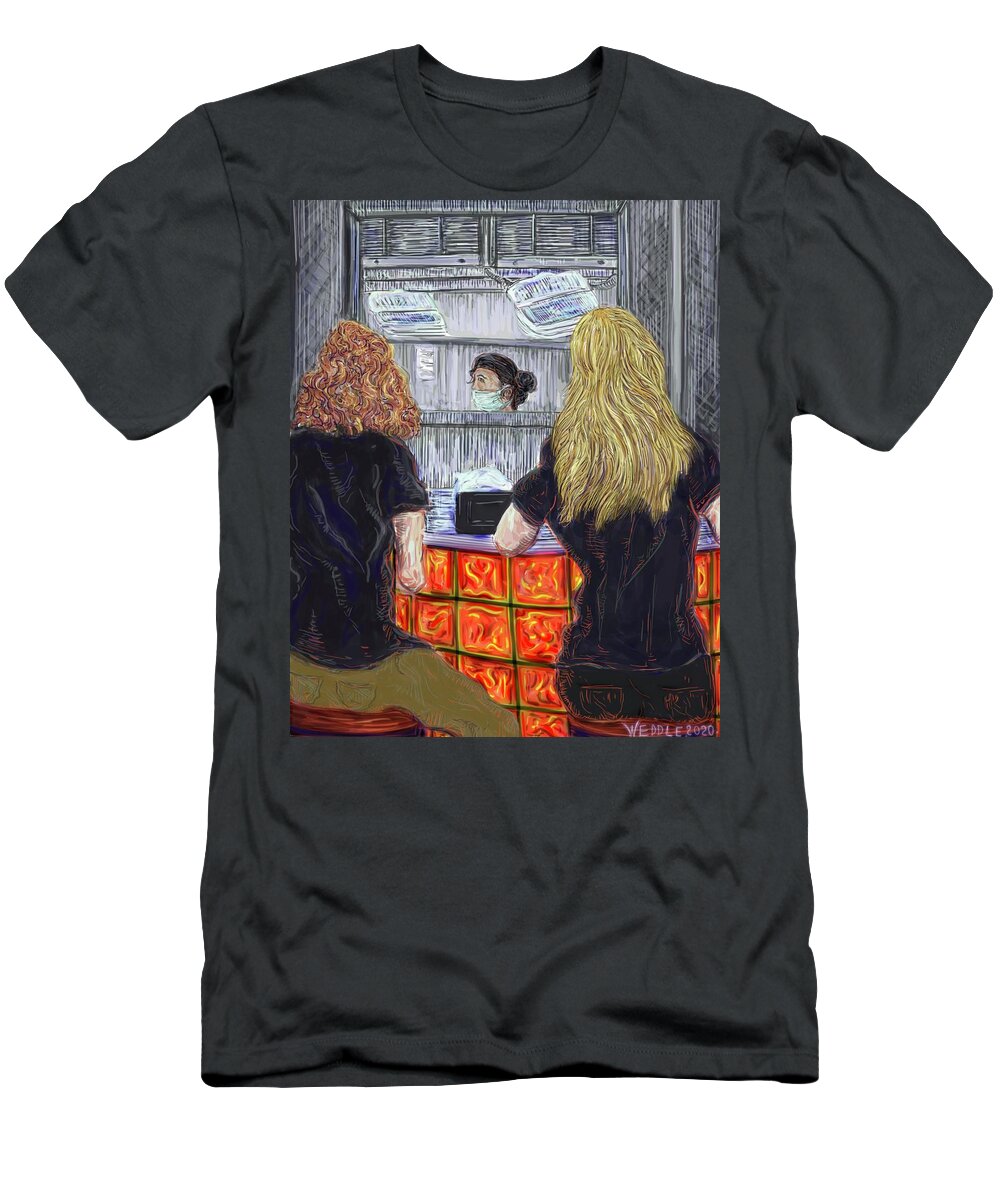 Restaurant T-Shirt featuring the digital art Counter Service by Angela Weddle