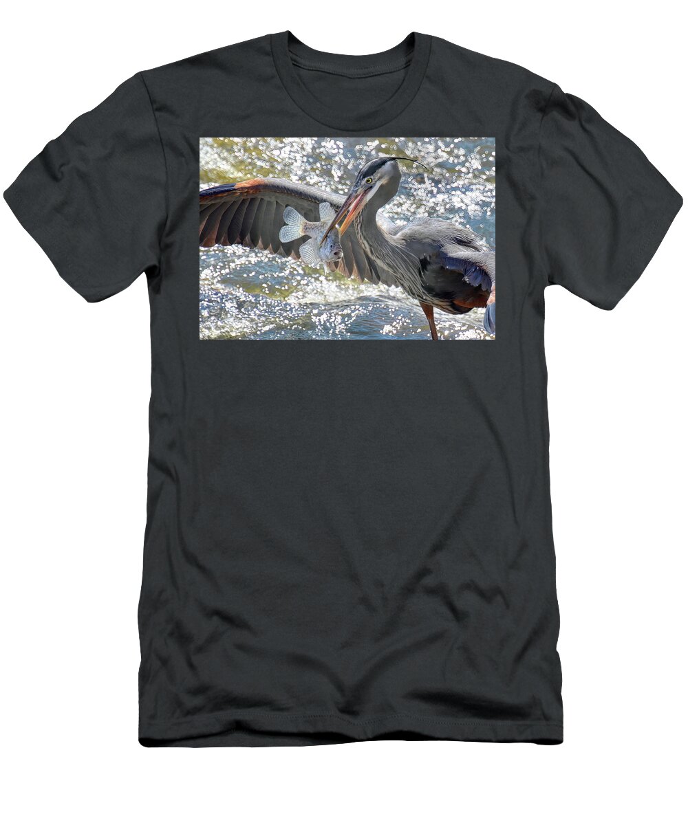 Great Blue Heron T-Shirt featuring the photograph Crappie Day by Michael Frank