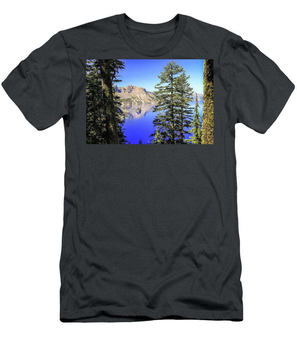 Crater Lake T-Shirt featuring the photograph Crater Lake Reflection by Craig A Walker