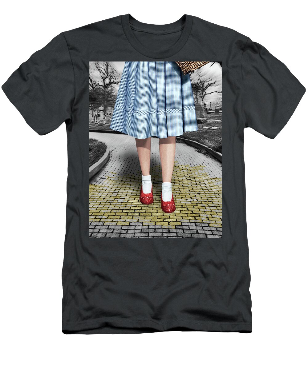 The Wizard Of Oz T-Shirt featuring the painting Creepy Dorothy In The Wizard of Oz 2 by Tony Rubino