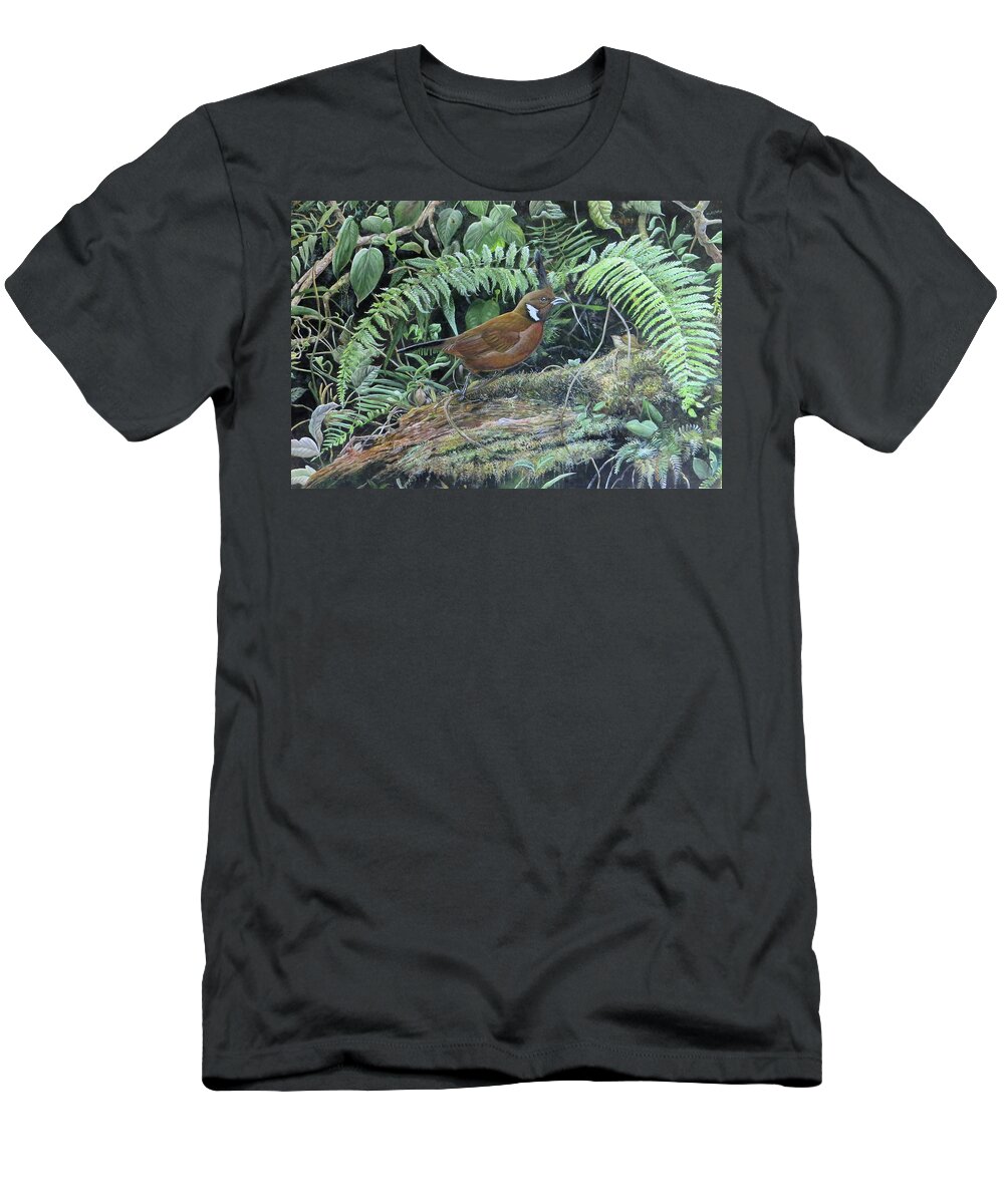 Crested Jay T-Shirt featuring the painting Crested Jay by Barry Kent MacKay