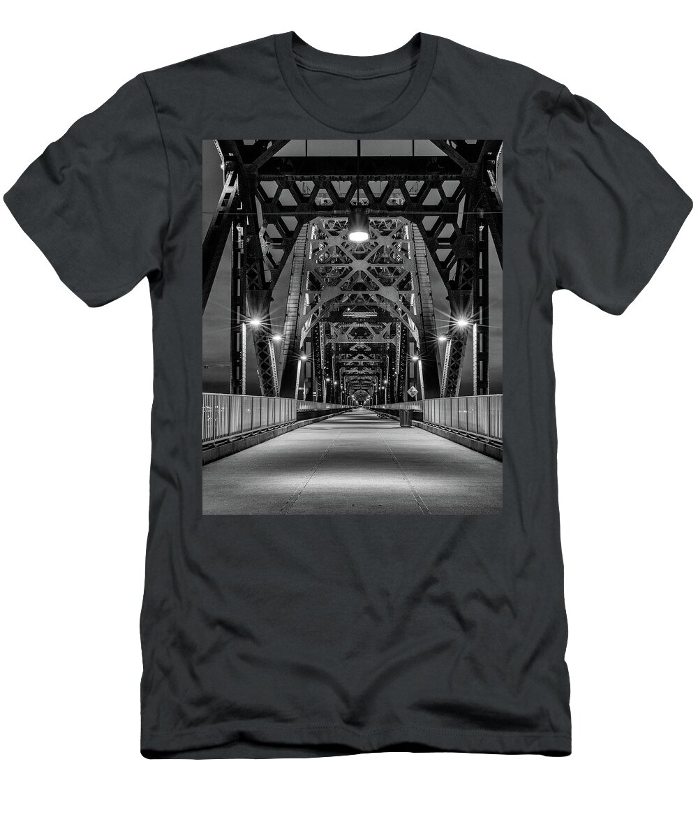 Bridge T-Shirt featuring the photograph Crossing the Ohio by Rod Best