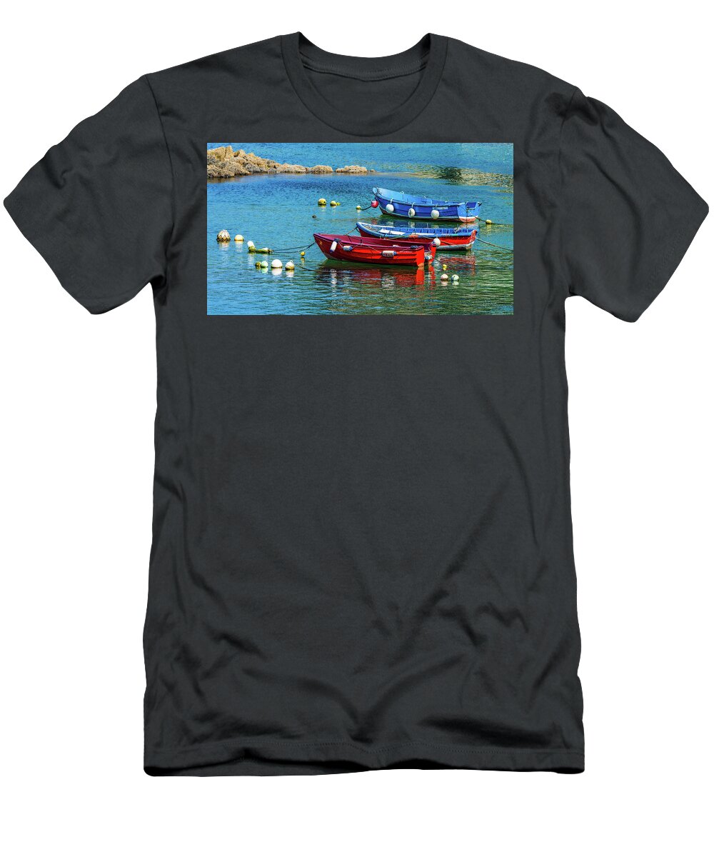 Fishing Boats T-Shirt featuring the photograph Cudillero Boats by Chris Lord