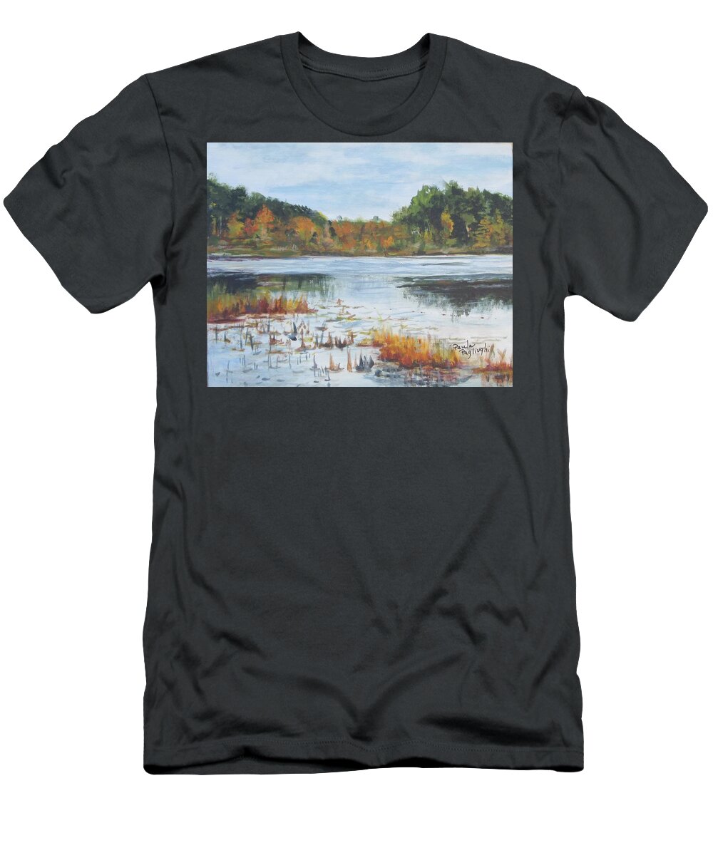 Acrylic T-Shirt featuring the painting Cumberland Pond #1 by Paula Pagliughi