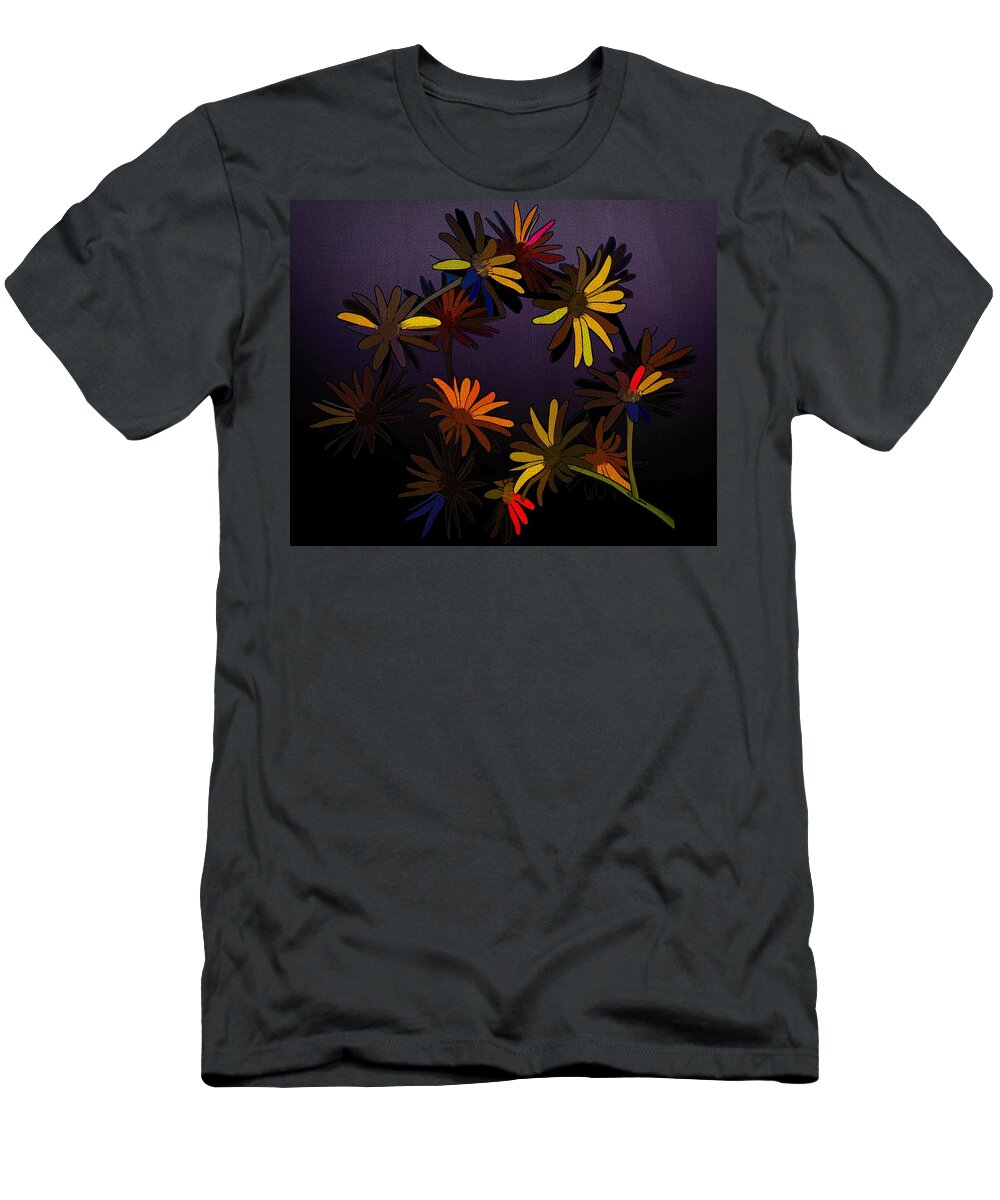 Spring T-Shirt featuring the digital art Daisy Chains Bold Abstract by Joan Stratton