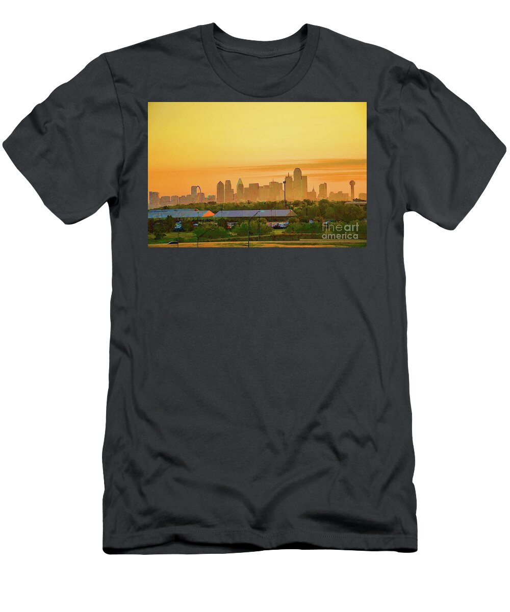 Cityscape T-Shirt featuring the photograph Dallas Texas Skyline by Diana Mary Sharpton