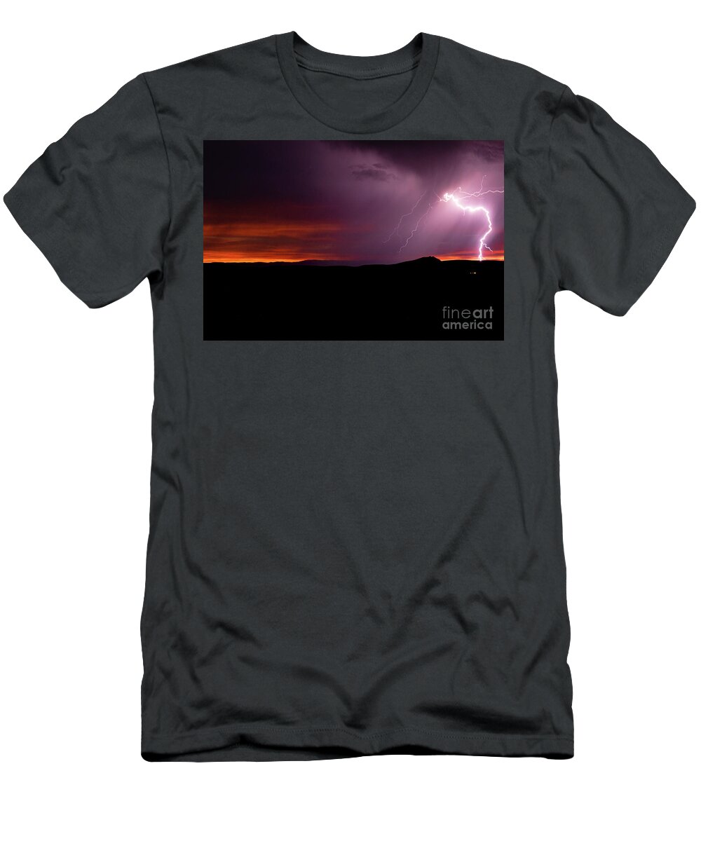 Taos T-Shirt featuring the photograph Dancing With Lightning 4 by Elijah Rael