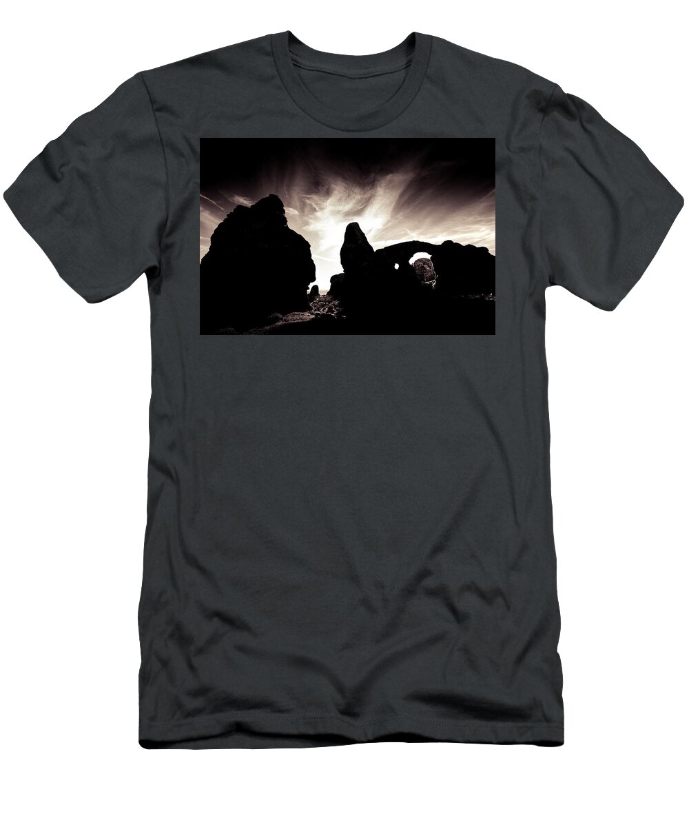 Utah T-Shirt featuring the photograph Dark Arch by Mark Gomez
