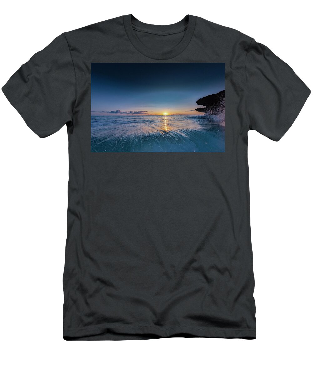 Surf T-Shirt featuring the photograph Dawn Sweeper by Sean Davey