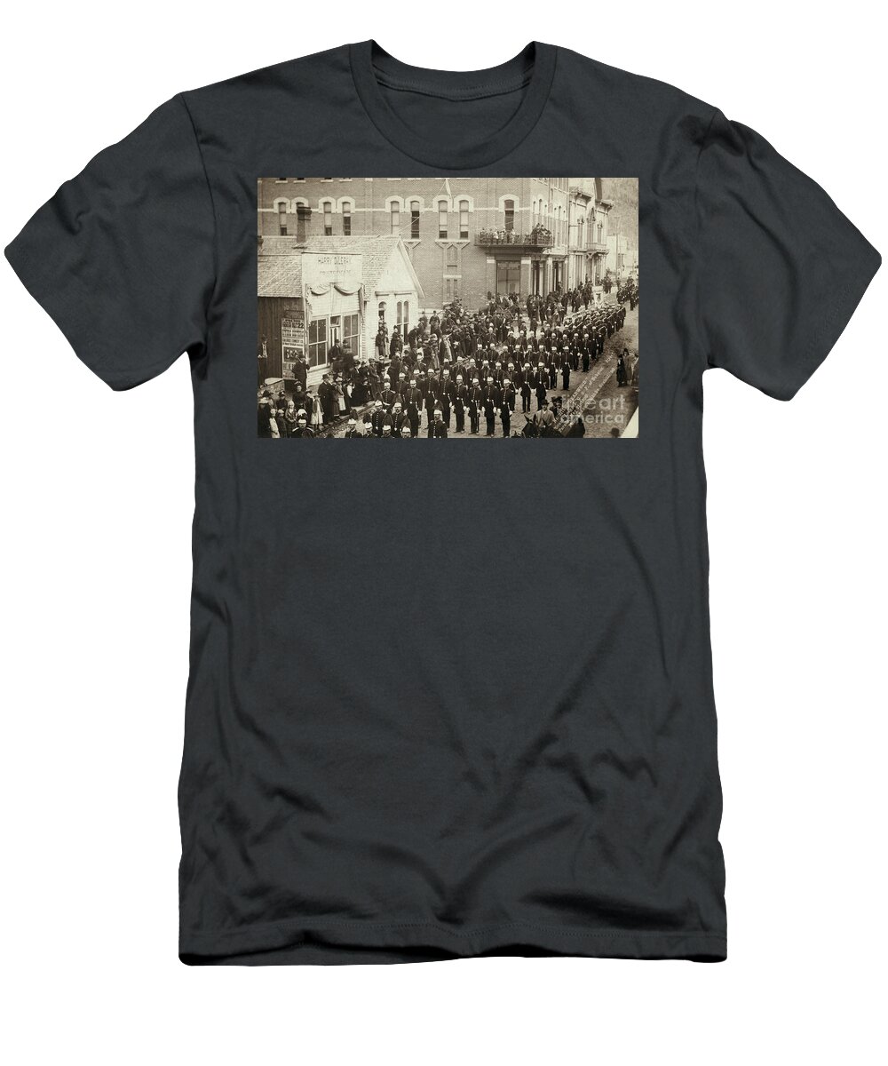 1890 T-Shirt featuring the photograph Deadwood Odd Fellows, 1890 by John C H Grabill