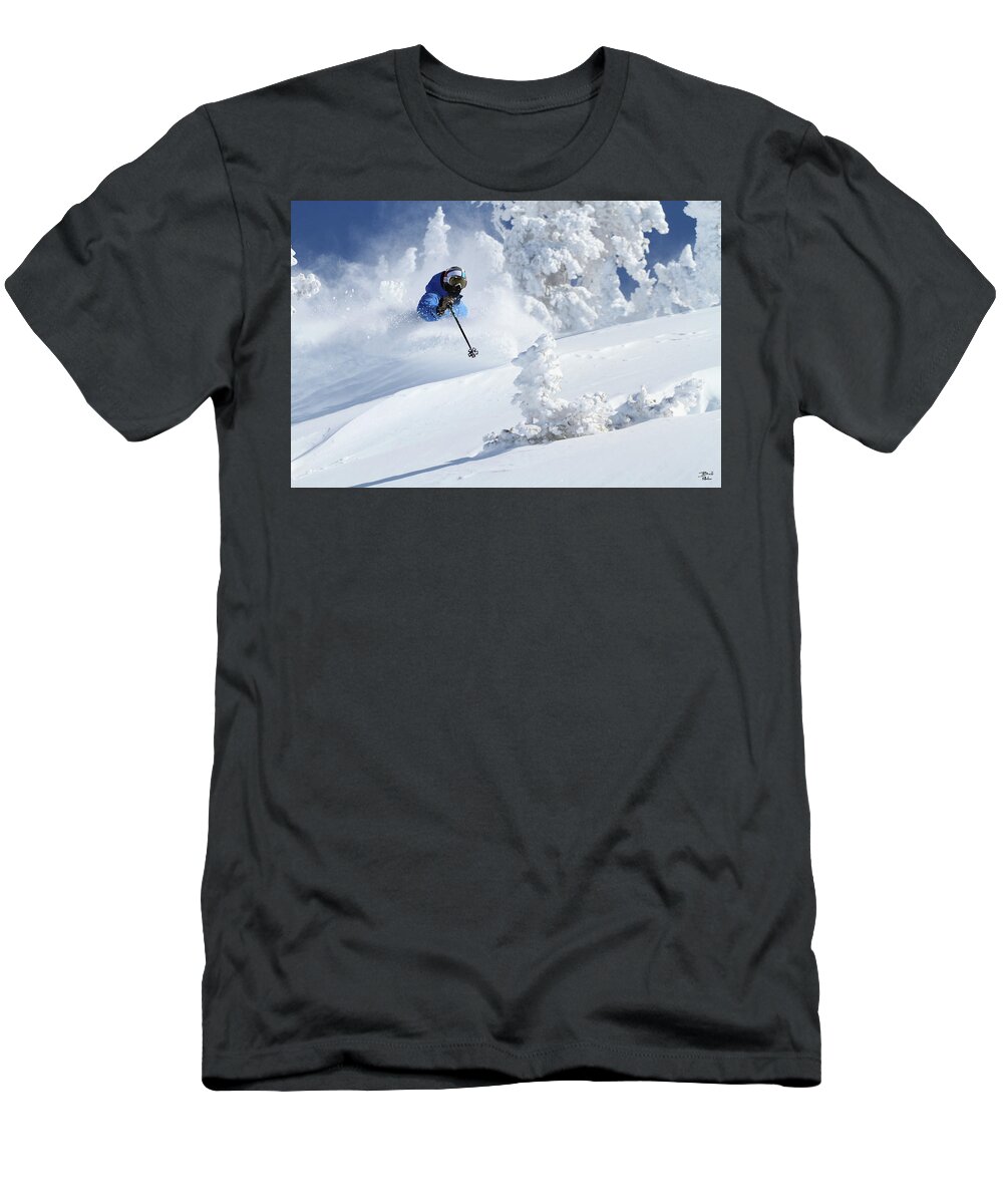 Utah T-Shirt featuring the photograph Deep Powder Skier - Snowbird, Utah by Brett Pelletier