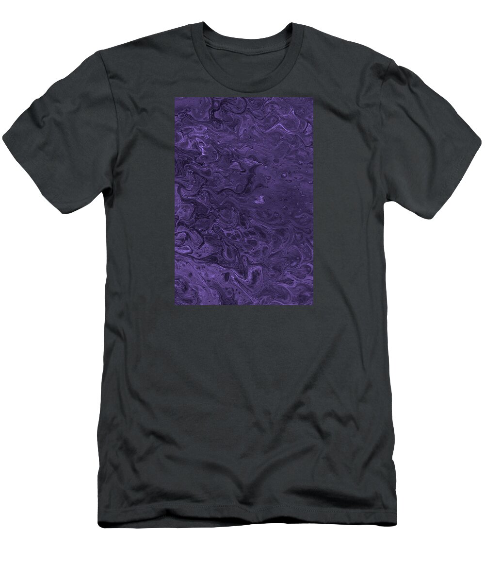 Deep Purple T-Shirt featuring the painting Deep Purple by Abstract Art