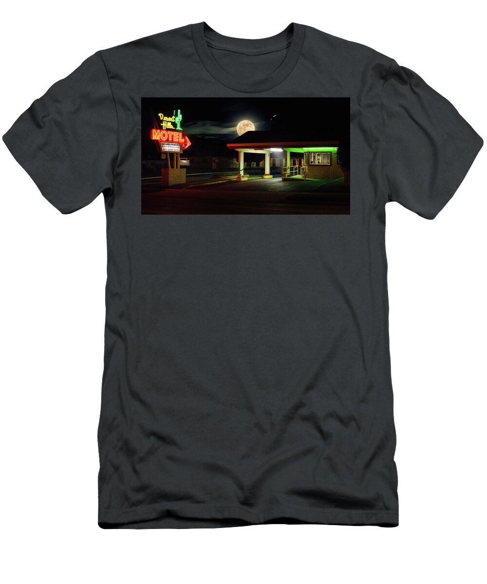 Desert Hills T-Shirt featuring the photograph Desert Hills Motel by Micah Offman