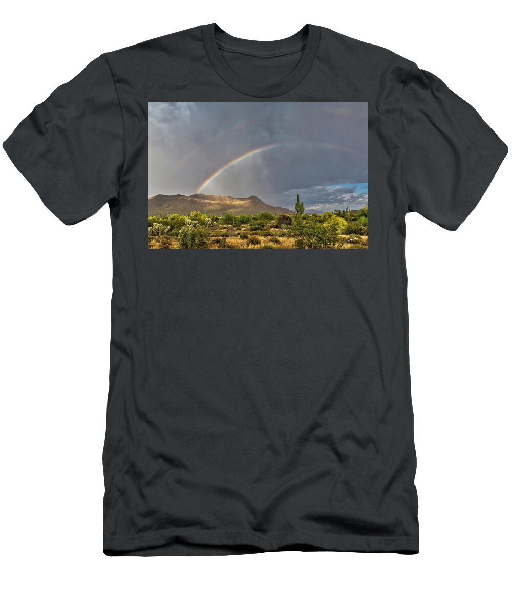 Rainbow T-Shirt featuring the photograph Desert Rainbow by Jurgen Lorenzen