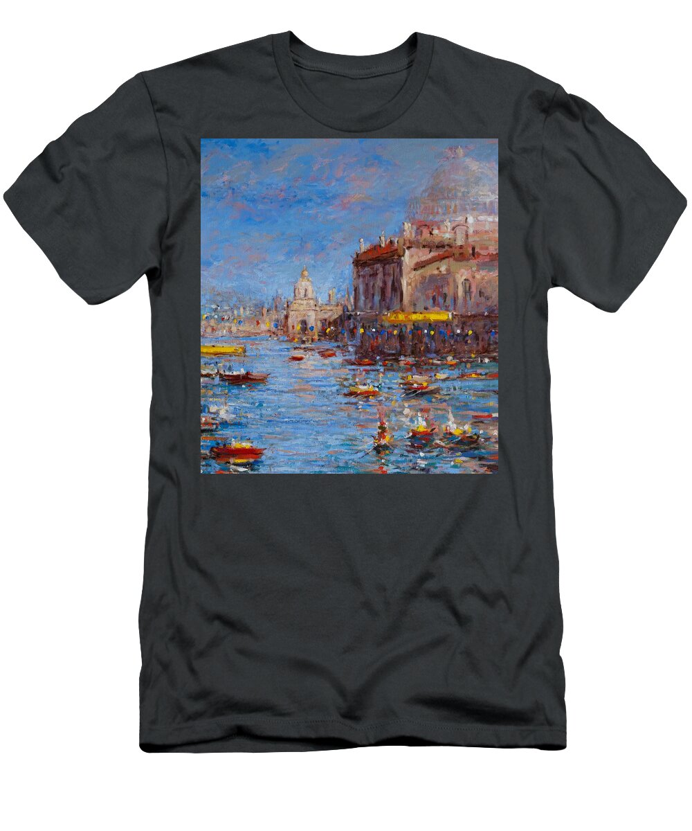 Venice T-Shirt featuring the painting Detail of Regatta number one by R W Goetting