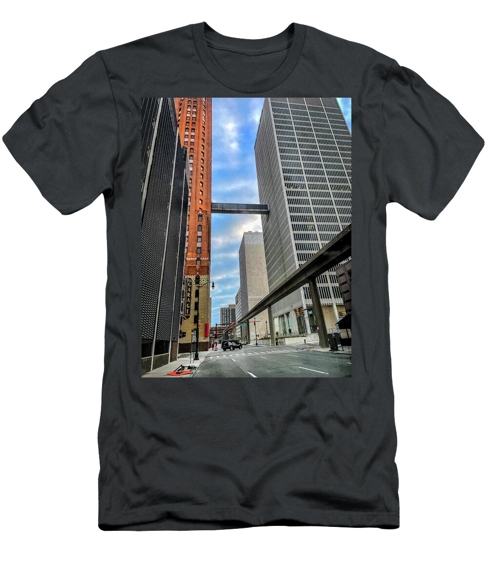 Detroit T-Shirt featuring the photograph Detroit Michigan Griswald Street IMG_6707 by Michael Thomas