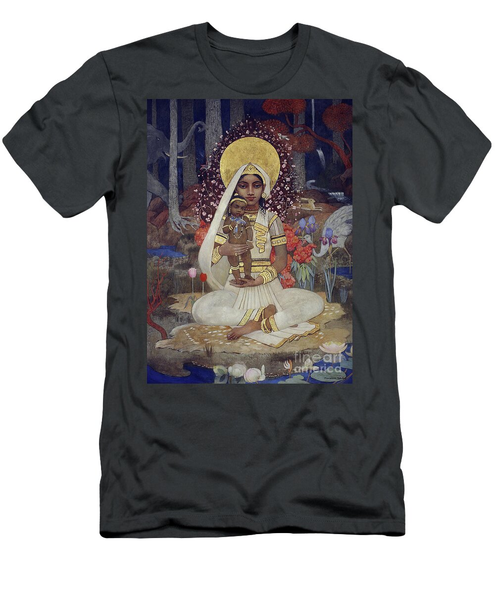Mother T-Shirt featuring the painting Devaki, Mother of Krishna by Marianne Stokes