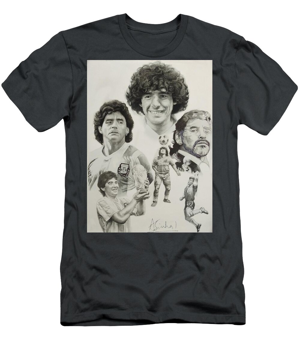 Diego Maradona T-Shirt by Agnibha Sinha - Fine Art America