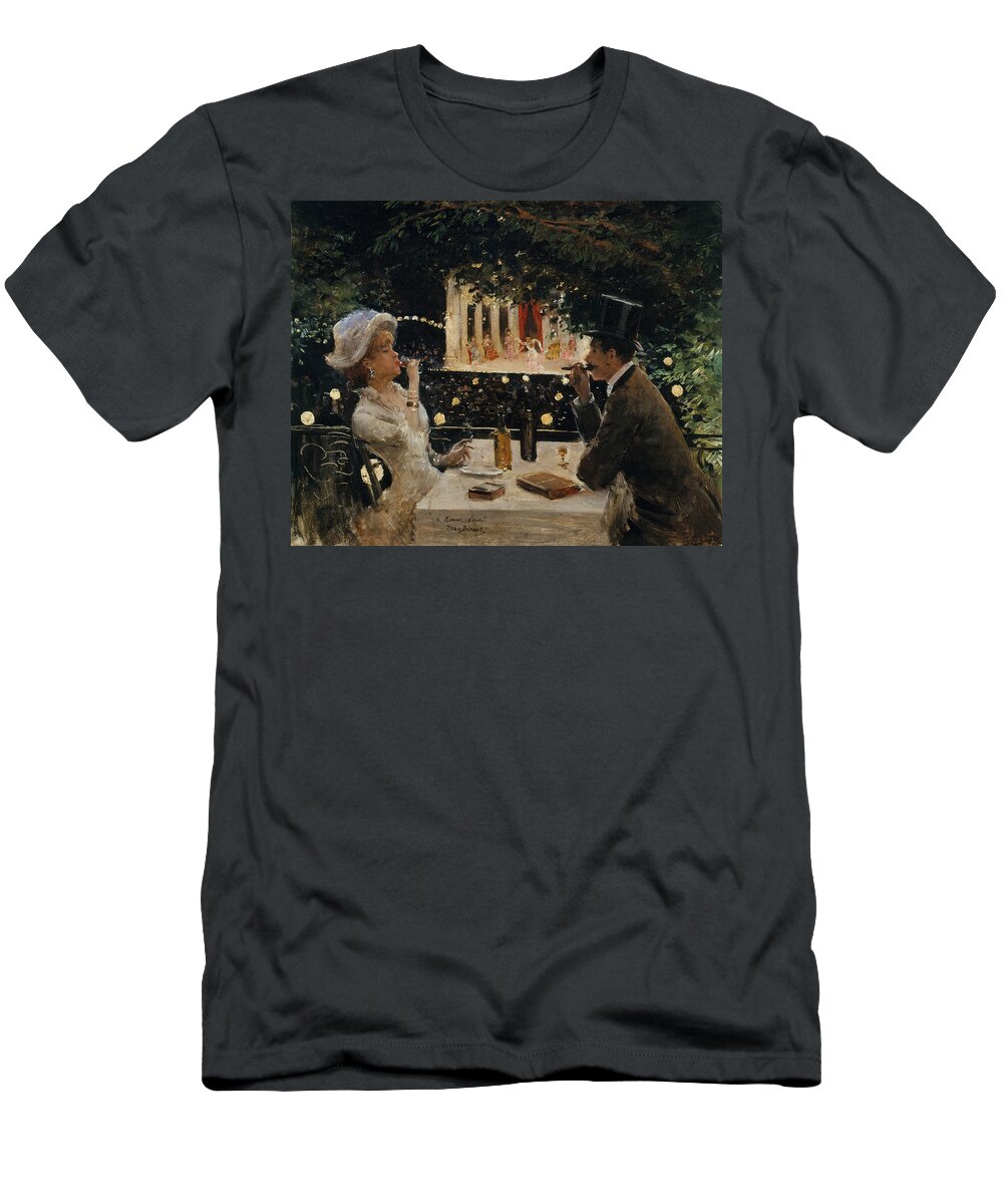 19th Century Painters T-Shirt featuring the painting Dinner at the Ambassadors by Jean Beraud