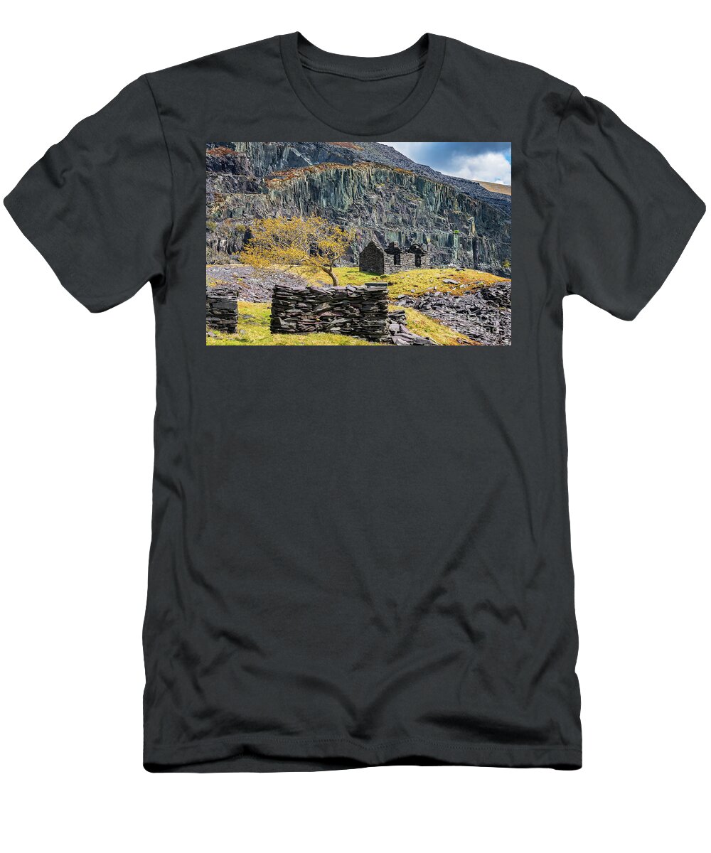 Llanberis T-Shirt featuring the photograph Dinorwic Slate Quarry North Wales by Adrian Evans