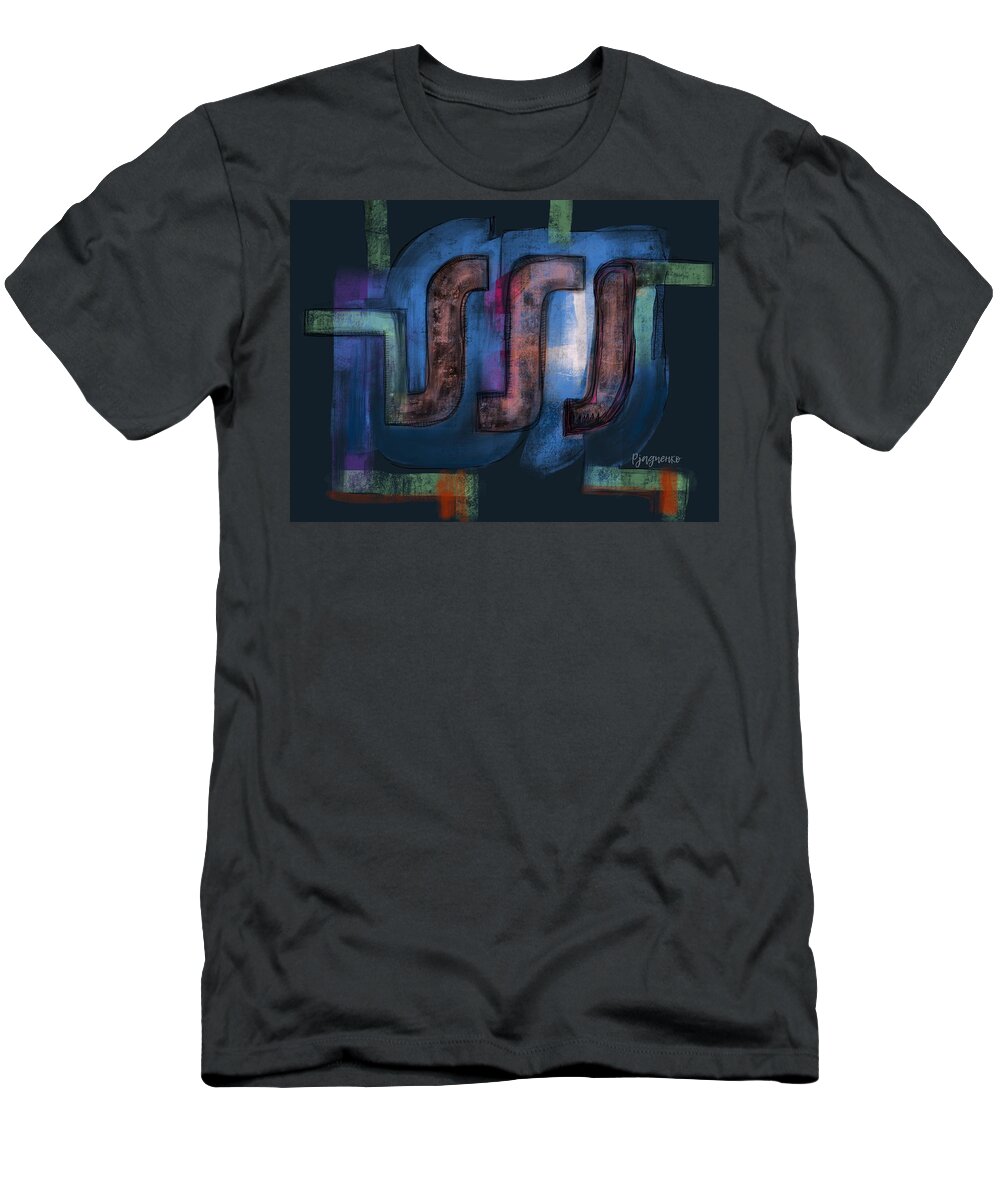 Abstract T-Shirt featuring the digital art Directions by Ljev Rjadcenko