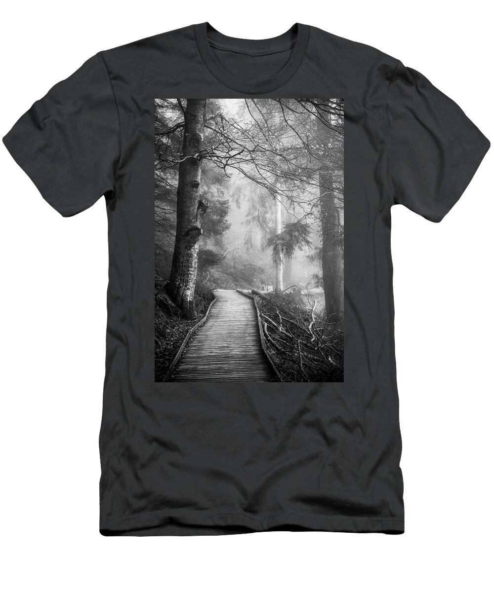 Black And White T-Shirt featuring the photograph Divine Forest by Philippe Sainte-Laudy