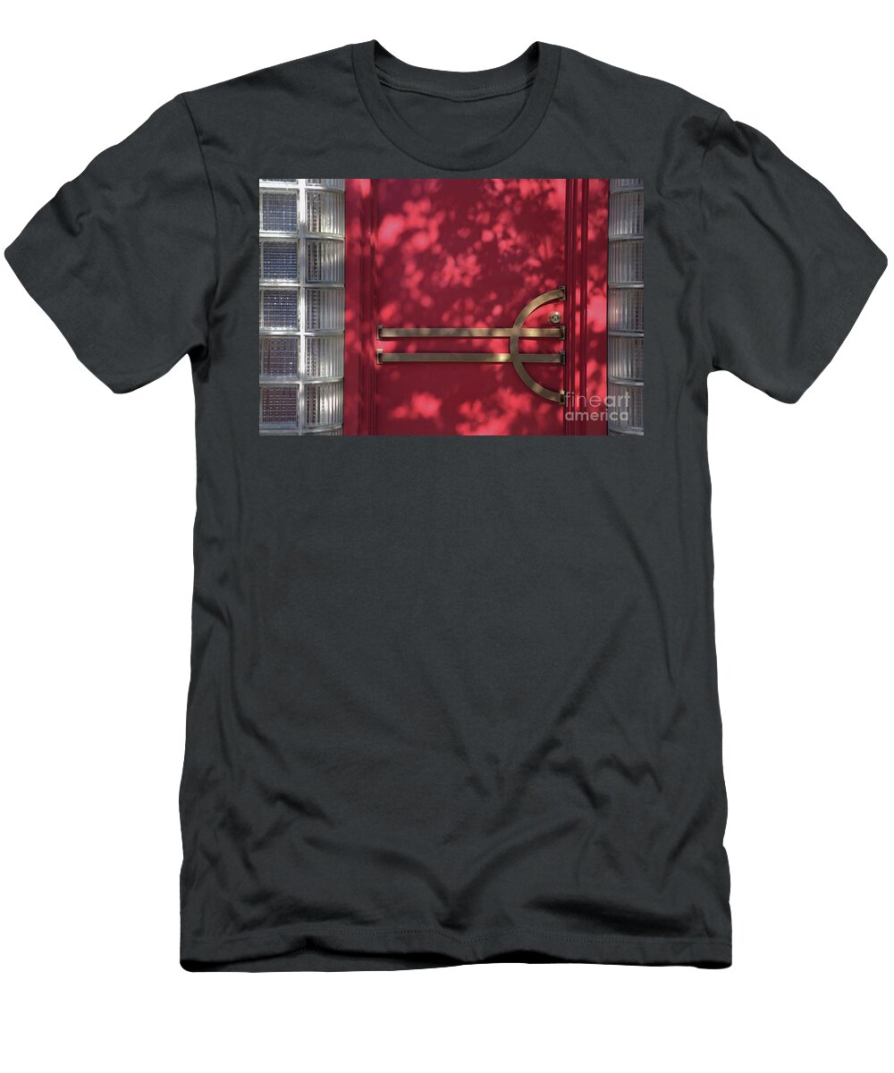 Door T-Shirt featuring the photograph Door with Morning Light and Shadows by Kae Cheatham
