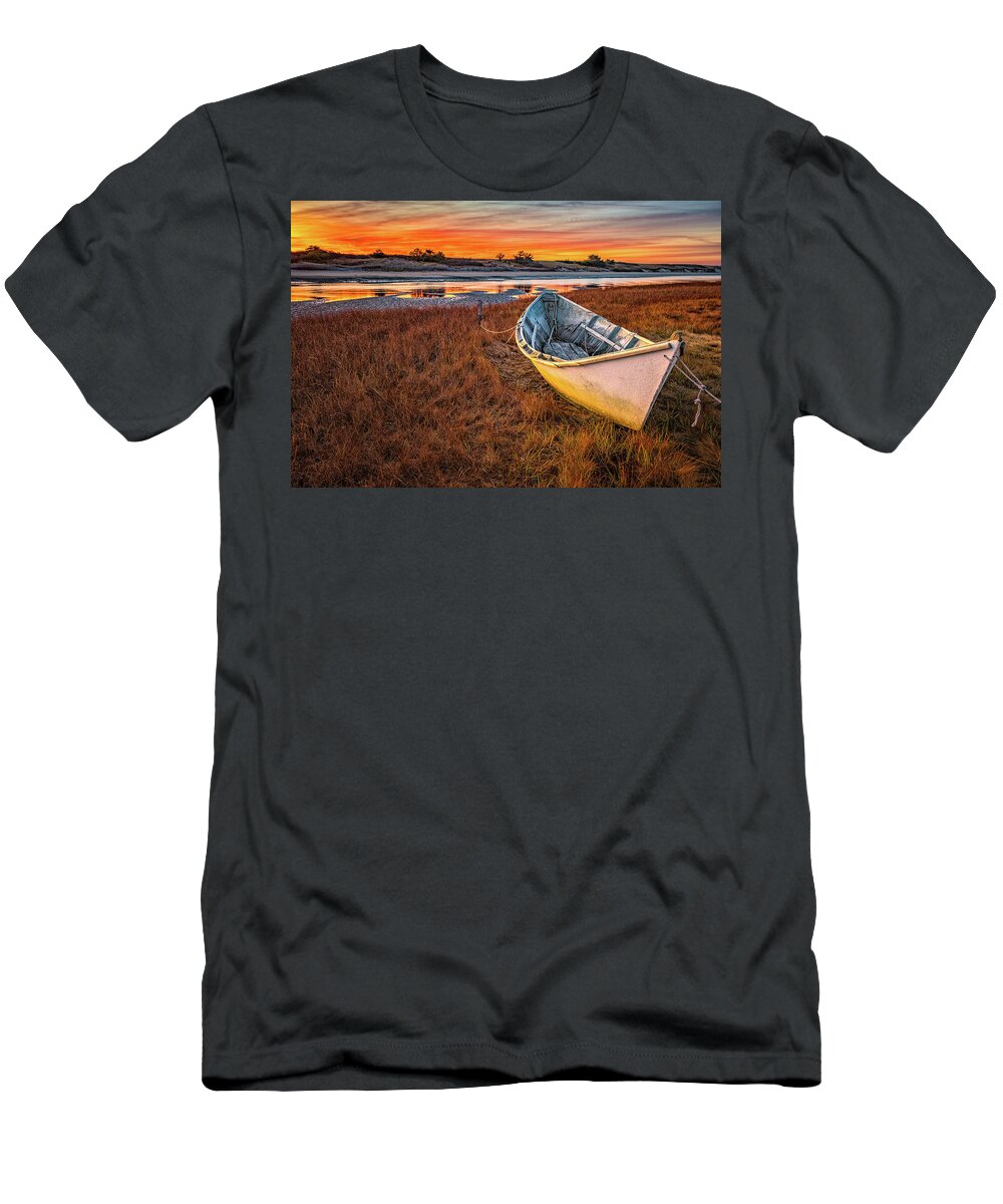 New Hampshire T-Shirt featuring the photograph Dory On The Marsh by Jeff Sinon