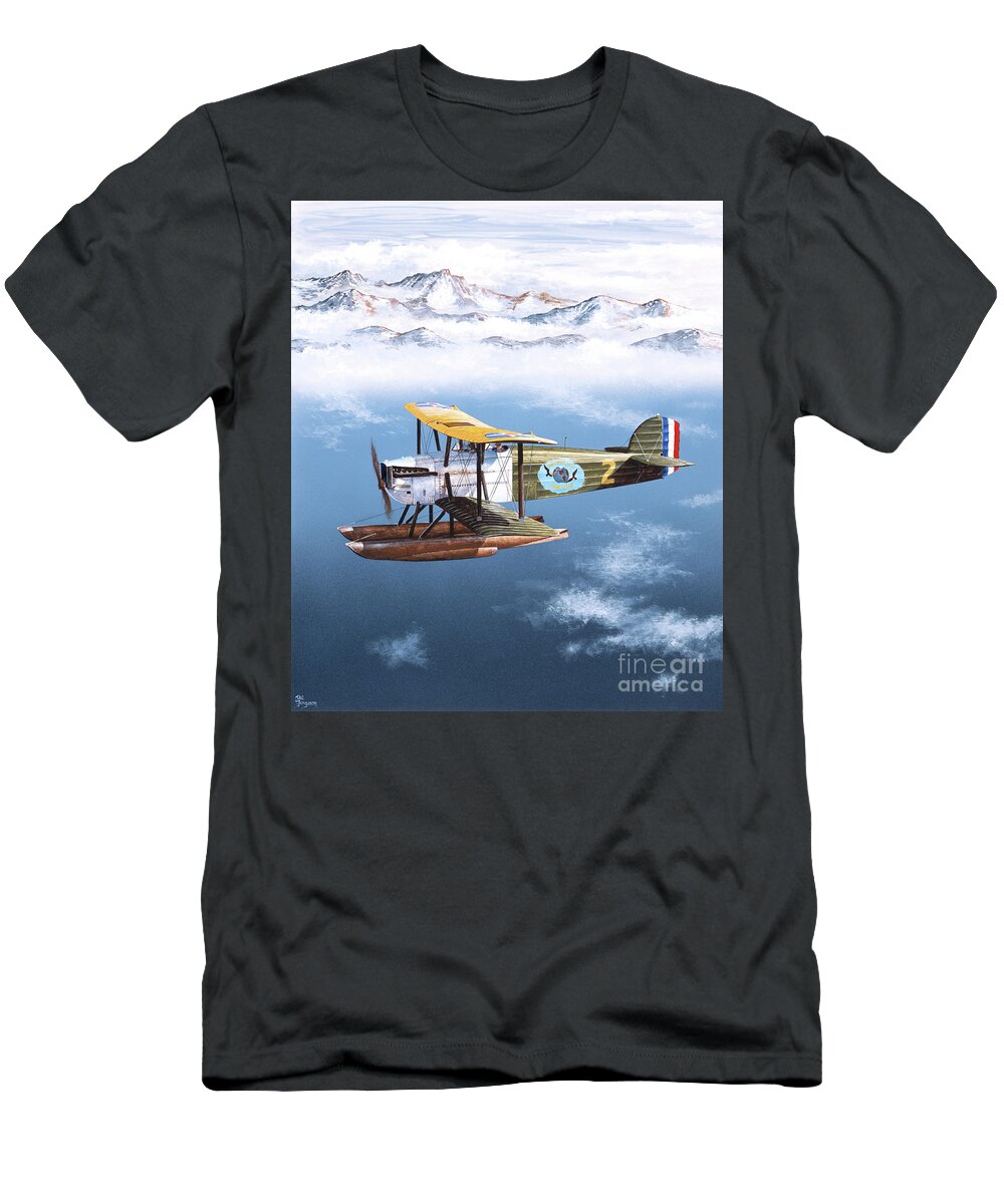 Aviation T-Shirt featuring the painting Douglas World Cruiser by Steve Ferguson