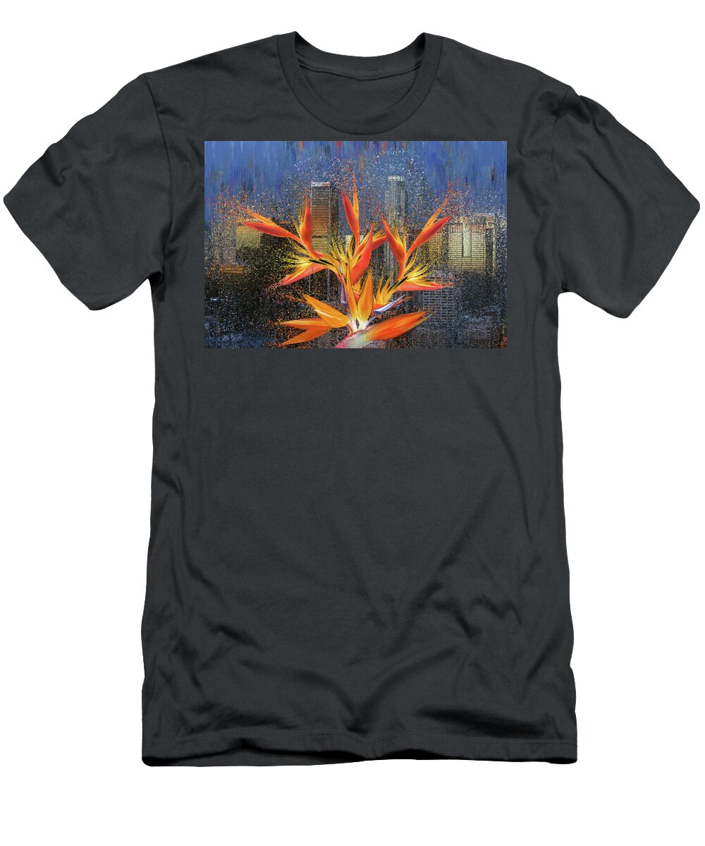 Los Angeles T-Shirt featuring the digital art Downtown Los Angeles by Alex Mir