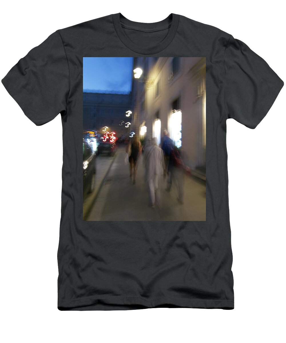 Photo T-Shirt featuring the photograph Downtown Rome Italy by Frank Bright