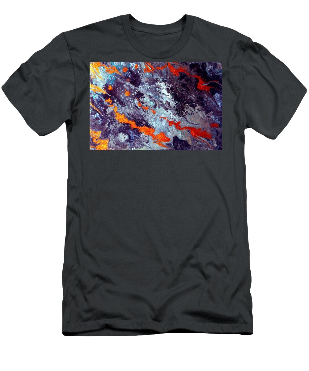 Dragon T-Shirt featuring the painting Dragon Nebula by Vallee Johnson