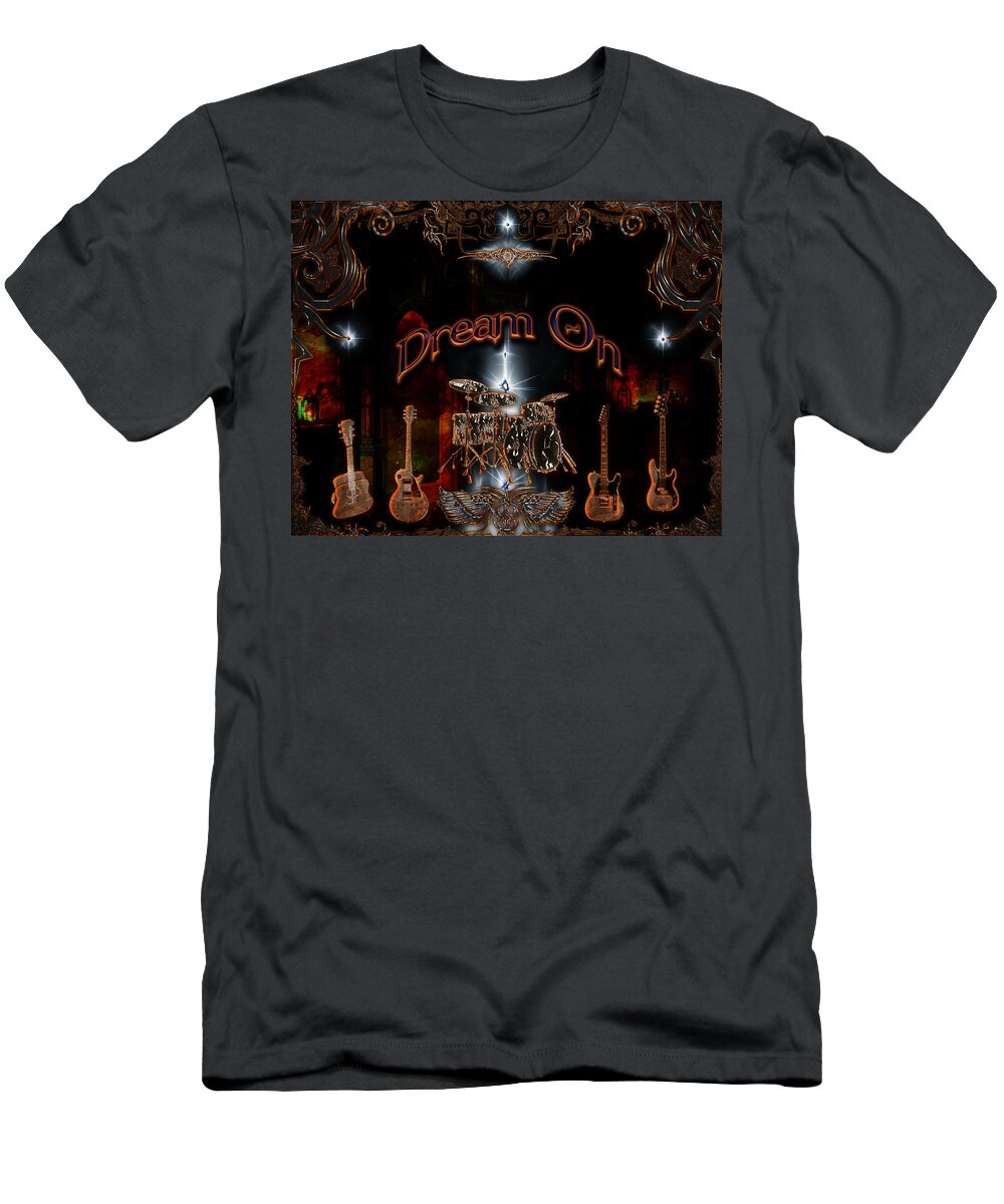 Aerosmith T-Shirt featuring the digital art Dream On by Michael Damiani