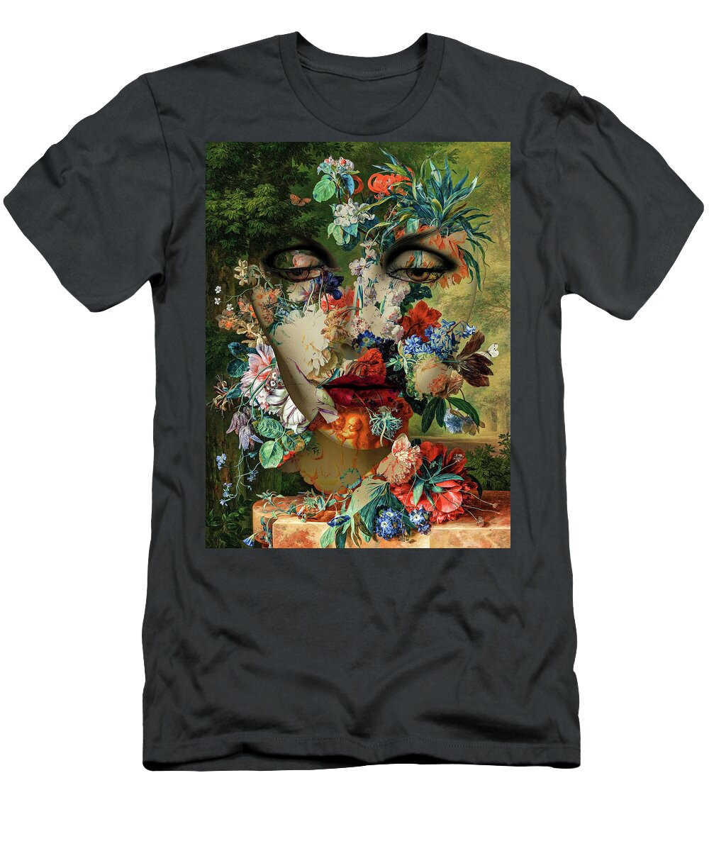 Digitalart T-Shirt featuring the digital art Dreaming of flowers by Gabi Hampe